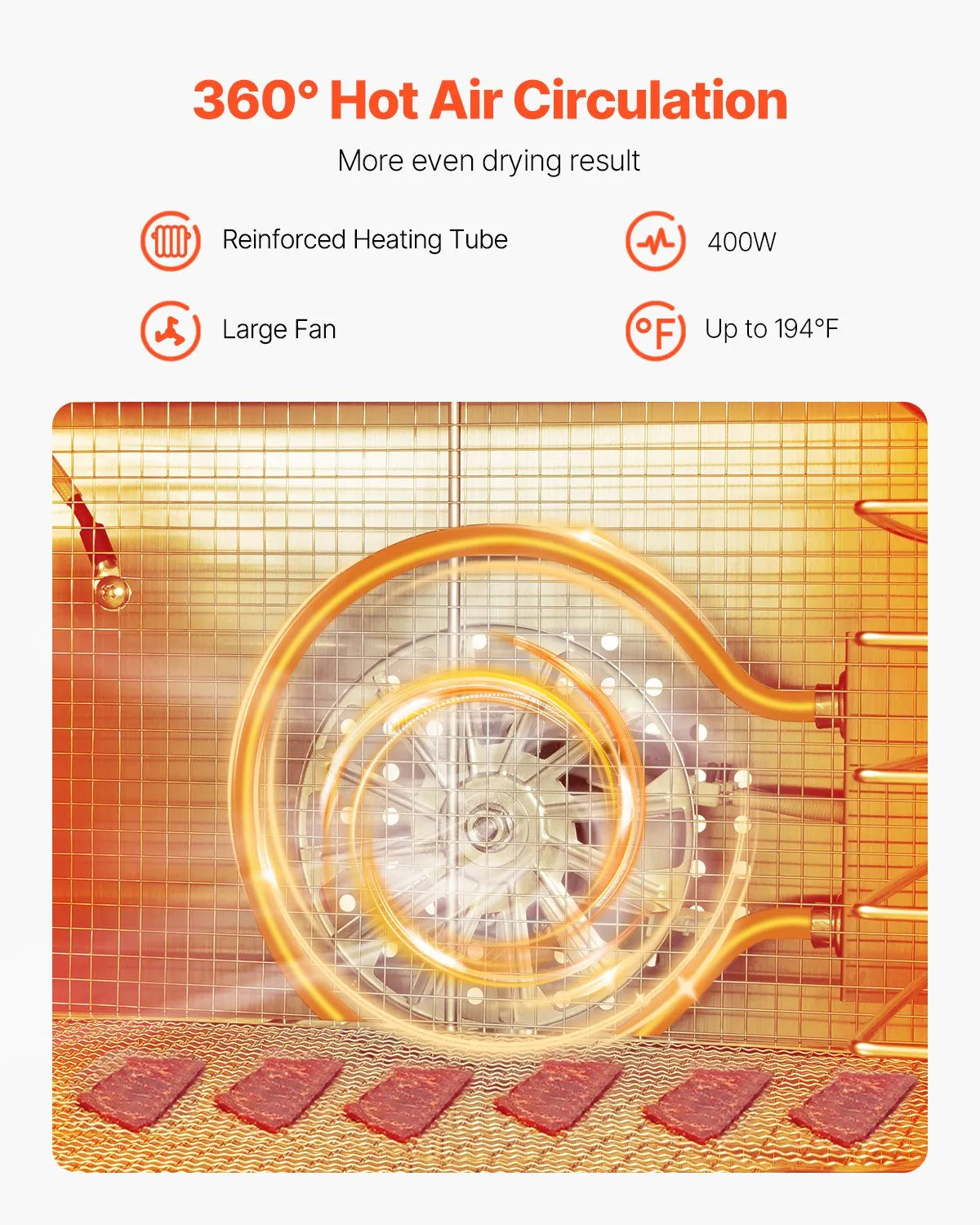 Сушилня за храни, 400W, 8 тави
