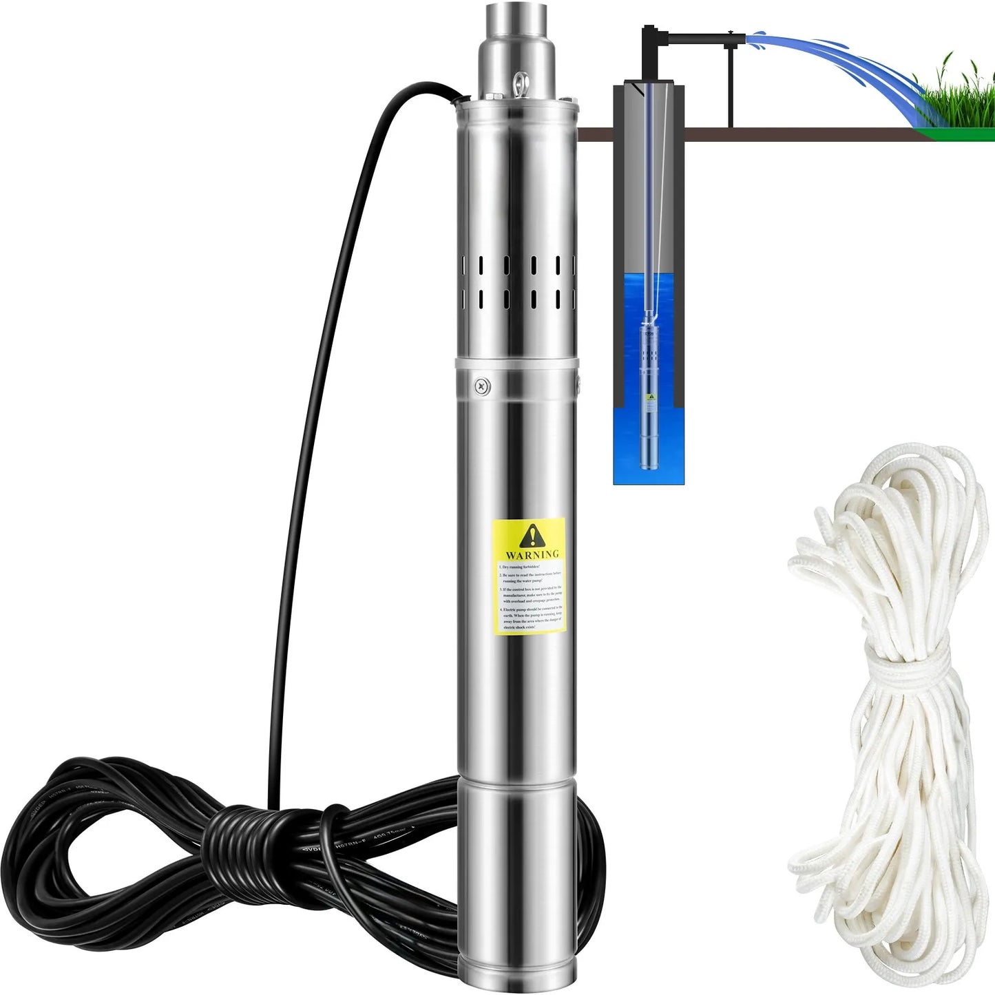 Потопяема помпа за дълбоки кладенци, 550 W, 230 V/50 Hz, 35 л/мин