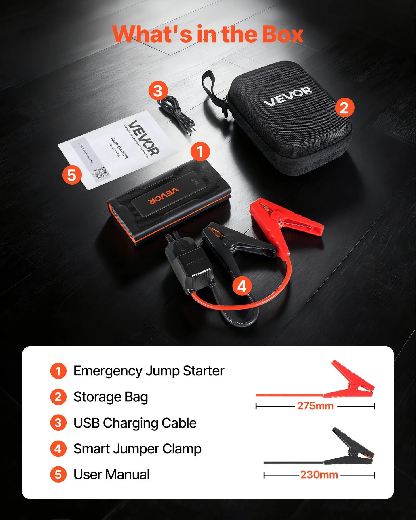 Джъмп стартер 1000А, 12V, опция Power Bank за телефон + фенер